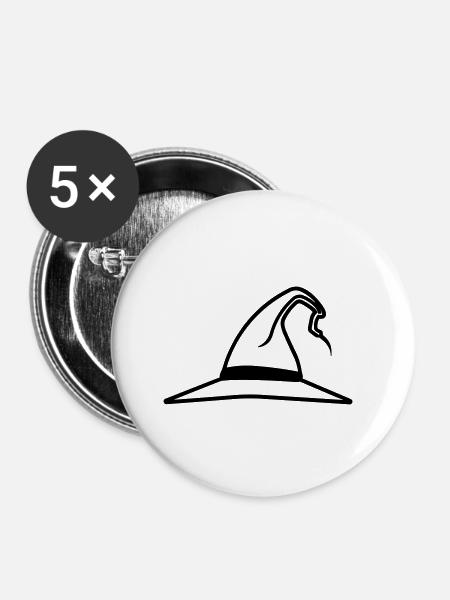 Magischer Hut - Buttons klein 25 mm (5er Pack) - Weiß