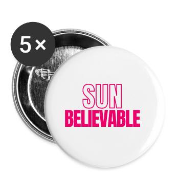 SUNbelievable - Incroyable ! - Lot de 5 petits badges (25 mm) - blanc - Devant