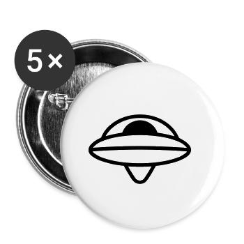 flying saucer - Buttons small 1''/25 mm (5-pack) - white - Front