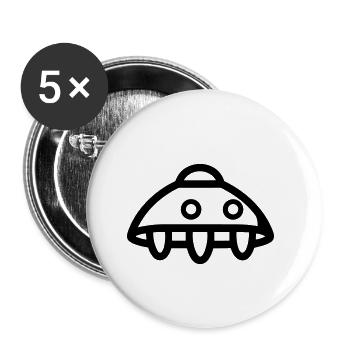 flying saucer - Buttons small 1''/25 mm (5-pack) - white - Front