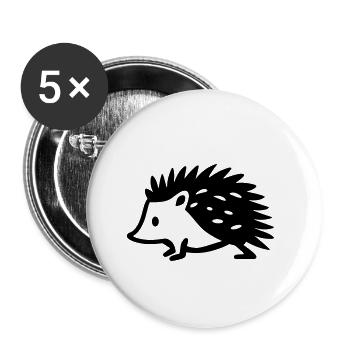 Igel - Buttons klein 25 mm (5er Pack) - Weiß - Vorne