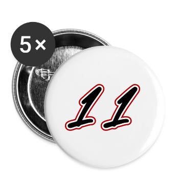 11 Number symbol - Buttons small 1''/25 mm (5-pack) - white - Front