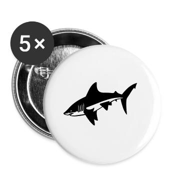 Shark - Buttons small 1''/25 mm (5-pack) - white - Front