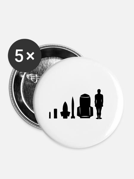 menschliche Bombe - Buttons klein 25 mm (5er Pack) - Weiß