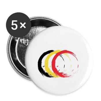 Kreis Bürste Belgien Flagge Fahne Design Farben - Buttons klein 25 mm (5er Pack) - Weiß - Vorne