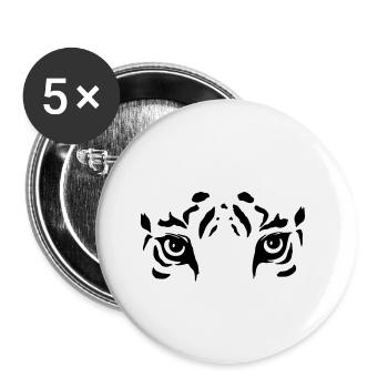 Vecteur de tigre - Lot de 5 petits badges (25 mm) - blanc - Devant