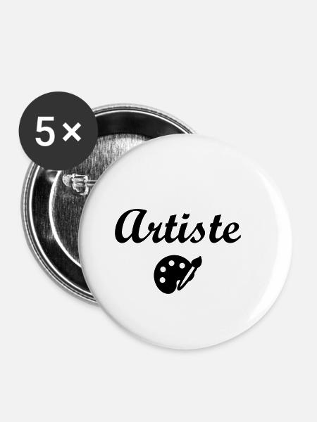 Künstler - Kunst - Buttons klein 25 mm (5er Pack) - Weiß