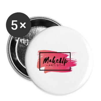 Makeup Artist Visagistin Kosmetikerin - Buttons klein 25 mm (5er Pack) - Weiß - Vorne
