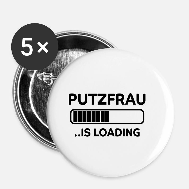 Putzfrau Haushalt Spruch Reinigungskraft Geschenk - Buttons klein 25 mm (5er Pack) - Weiß