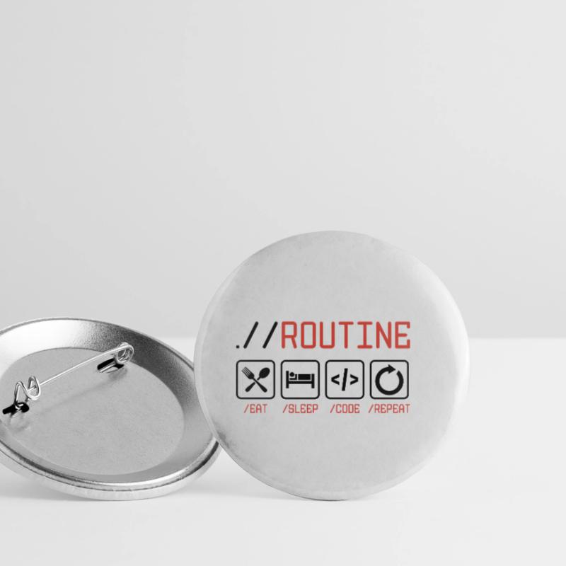 Routine Eat Sleep Code Repeat Software Developer C Buttons klein 25 mm (5er Pack)