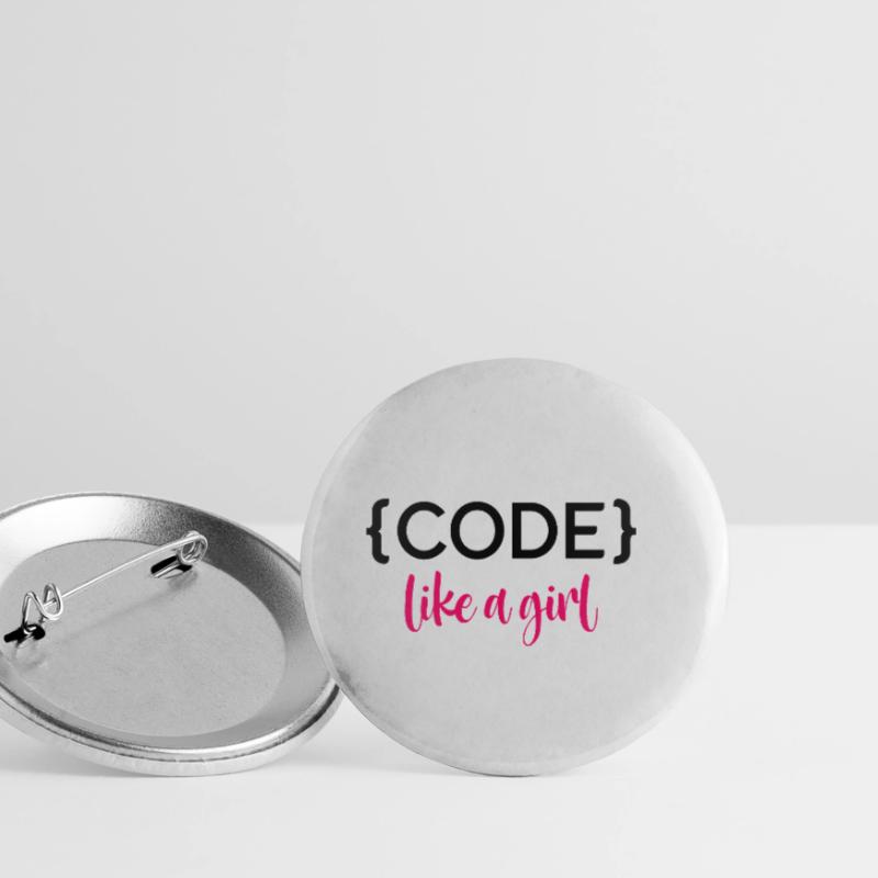 Code Like A Girl Programming Coder Computer Geek D Buttons klein 25 mm (5er Pack)