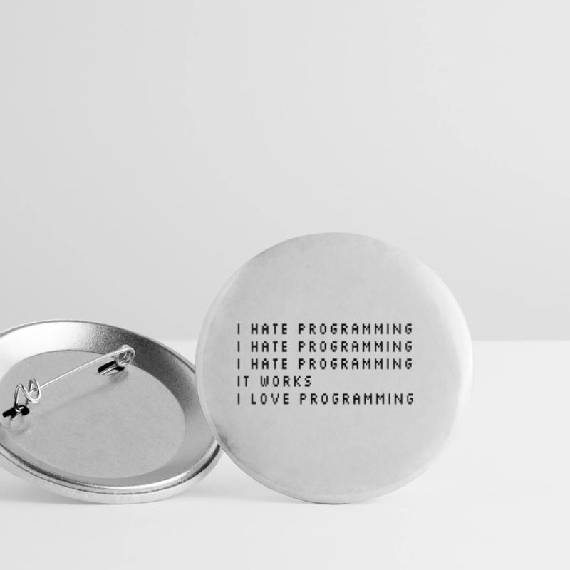 I Hate Programming Coder Programmer Software Devel Buttons klein 25 mm (5er Pack)