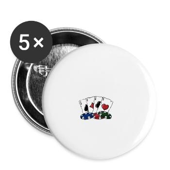 Risky Play Card Games Poker Card Player Poker - Buttons klein 25 mm (5er Pack) - Weiß - Vorne