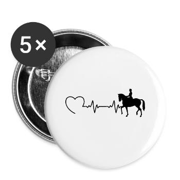 Dressurreiten Dressurreiter Reiten Reiter Pferd - Buttons klein 25 mm (5er Pack) - Weiß - Vorne