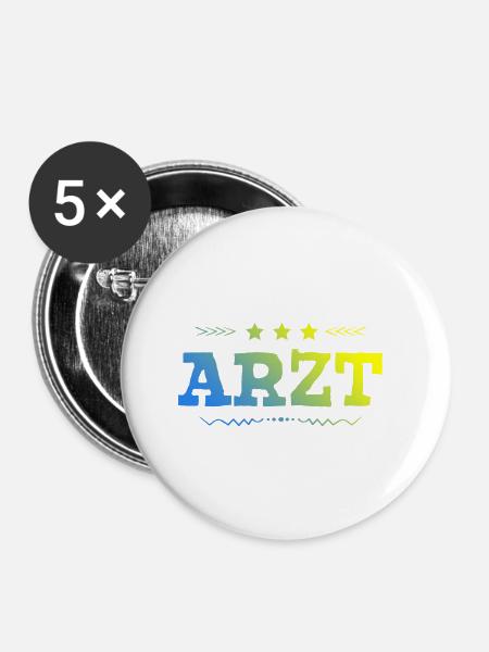 Arzt Beruf - Buttons klein 25 mm (5er Pack) - Weiß