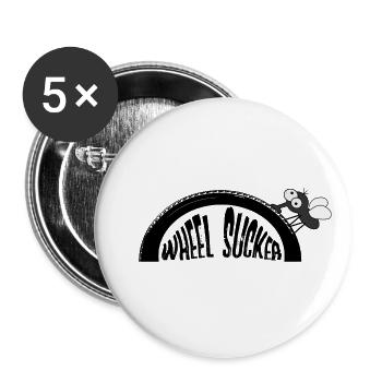 Wheel Sucker official merch - Buttons small 1''/25 mm (5-pack) - white - Front