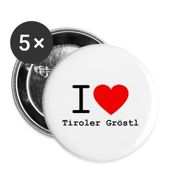 I love Tiroler Gröstl österreichisches Kulturgut - Buttons klein 25 mm (5er Pack) - Weiß - Vorne