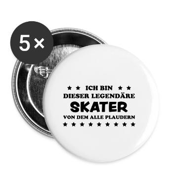Skater Spruch Fun Skating Sprüche Skater Geschenk - Buttons klein 25 mm (5er Pack) - Weiß - Vorne
