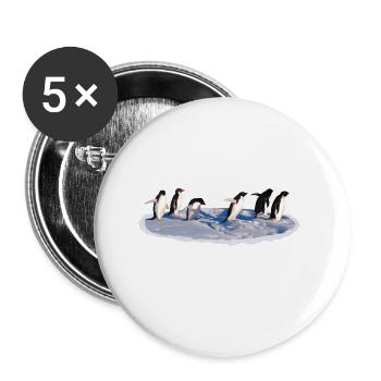 Penguins on an ice floe Penguin - Buttons small 1''/25 mm (5-pack) - white - Front