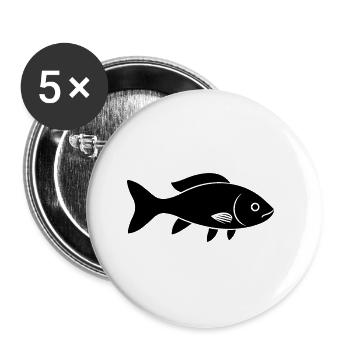 Kleiner Karpfenfisch - Buttons klein 25 mm (5er Pack) - Weiß - Vorne