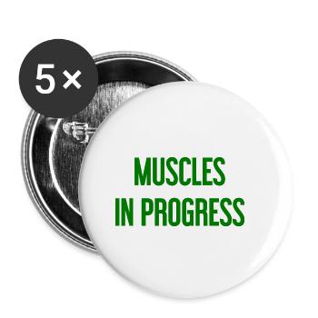 Muscles in Progress - Buttons small 1''/25 mm (5-pack) - white - Front