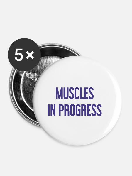 Muscles in Progress - Buttons klein 25 mm (5er Pack) - Weiß