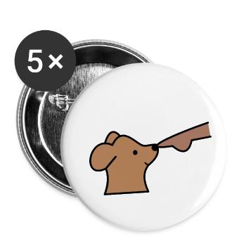 Dog comic style - Buttons small 1''/25 mm (5-pack) - white - Front