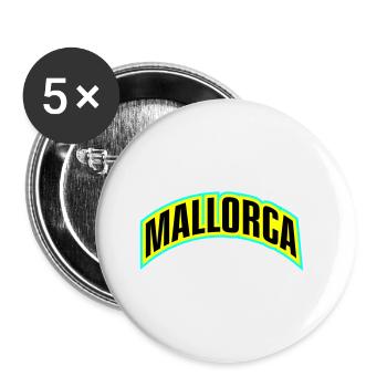 Mallorca Schrift - Buttons klein 25 mm (5er Pack) - Weiß - Vorne