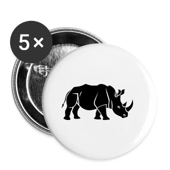 Nashorn - Buttons klein 25 mm (5er Pack) - Weiß - Vorne