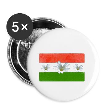 Ungarn Fahne ungarische Flagge - Buttons klein 25 mm (5er Pack) - Weiß - Vorne