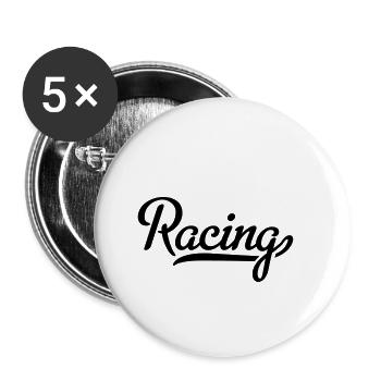 racing - Lot de 5 petits badges (25 mm) - blanc - Devant
