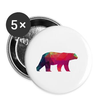 Polar bear colorful bear polygon antarctic ice animal - Buttons small 1''/25 mm (5-pack) - white - Front
