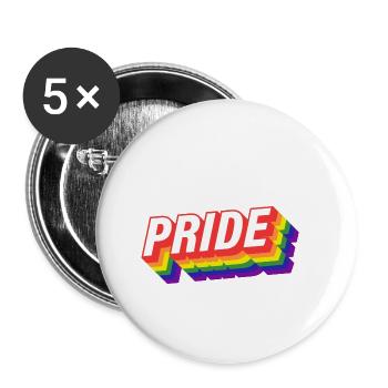 Gay Lesbian LGBT Homosexuality Pride - Buttons small 1''/25 mm (5-pack) - white - Front