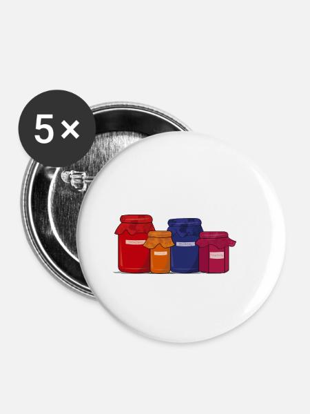 Marmelade - Buttons klein 25 mm (5er Pack) - Weiß