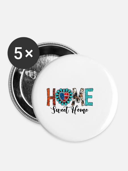 Home Sweet Home - Buttons klein 25 mm (5er Pack) - Weiß