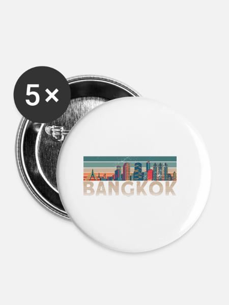 Thailand - Buttons klein 25 mm (5er Pack) - Weiß