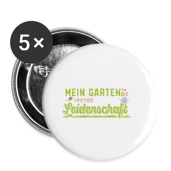 Kleingarten anfänger Mein Garten meine - Buttons klein 25 mm (5er Pack) - Weiß - Vorne