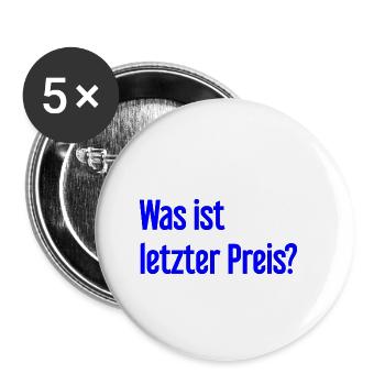 Was ist letzter Preis? - Buttons klein 25 mm (5er Pack) - Weiß - Vorne