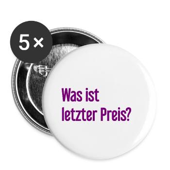 Was ist letzter Preis? - Buttons klein 25 mm (5er Pack) - Weiß - Vorne