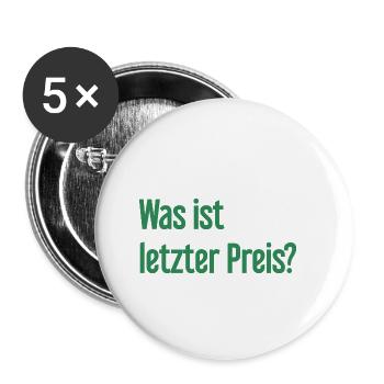 Was ist letzter Preis? - Buttons klein 25 mm (5er Pack) - Weiß - Vorne
