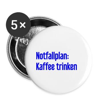 Kaffee-Notfallplan - Buttons klein 25 mm (5er Pack) - Weiß - Vorne