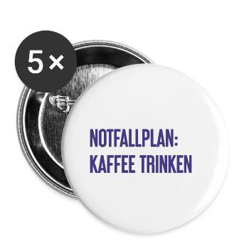 Kaffee-Notfallplan - Buttons klein 25 mm (5er Pack) - Weiß - Vorne