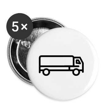 Lkw - Buttons klein 25 mm (5er Pack) - Weiß - Vorne