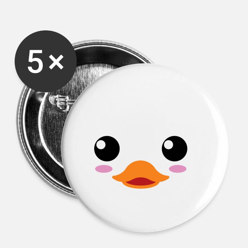 Baby Duck (Puppies) - Buttons small 1''/25 mm (5-pack) - white