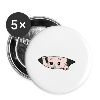 Baby pregnancy birth mother gift - Buttons small 1''/25 mm (5-pack) - white - Front