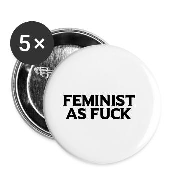 Feminismus Feminist Feministin Geschenk - Buttons klein 25 mm (5er Pack) - Weiß - Vorne