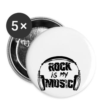 Rockmusik - Buttons klein 25 mm (5er Pack) - Weiß - Vorne