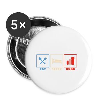 Eat sleep kubb - kubb yard game player - Buttons small 1''/25 mm (5-pack) - white - Front