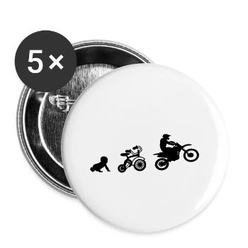 Le motocross en vue dès le plus jeune âge - Lot de 5 petits badges (25 mm) - blanc - Devant