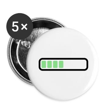 Akku Batterie loading - Buttons klein 25 mm (5er Pack) - Weiß - Vorne